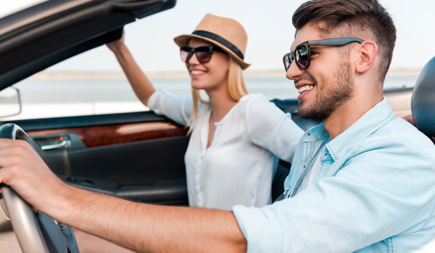 Couple Driving from San Diego to Vegas