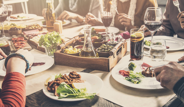 Group of people dining together