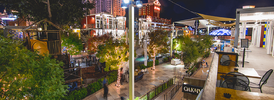Downtown Las Vegas Container Park at Night