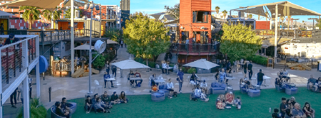 People Enjoying The Container Park in Downtown Las Vegas