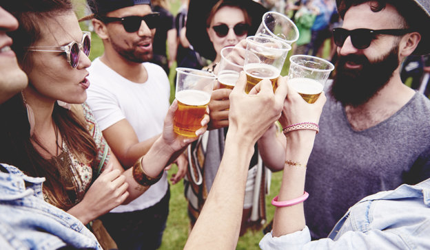 Friends Enjoying Beer Festival in Las Vegas