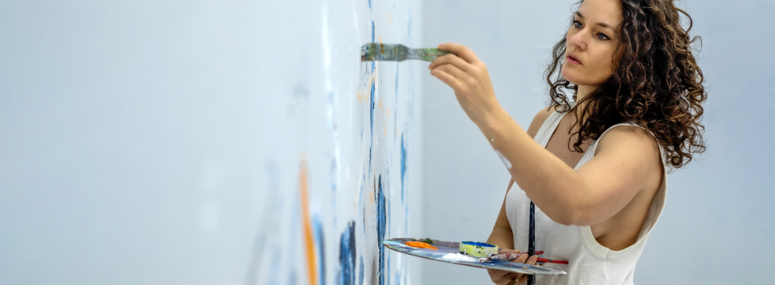 Artist Painting Mural for Unique Las Vegas Art