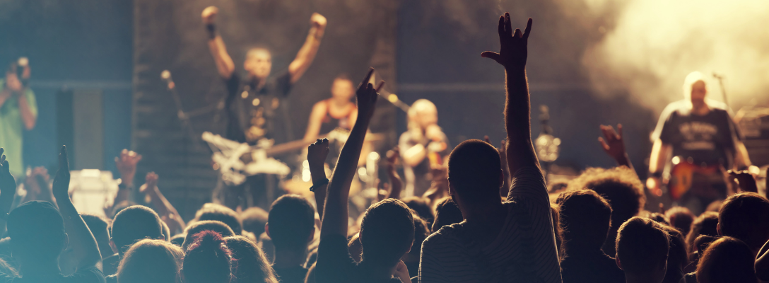 Audience Dancing at Free Concert in Las Vegas