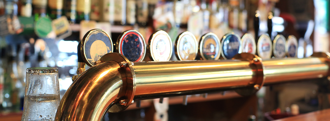 Bar with Beer Taps for National Beer Day