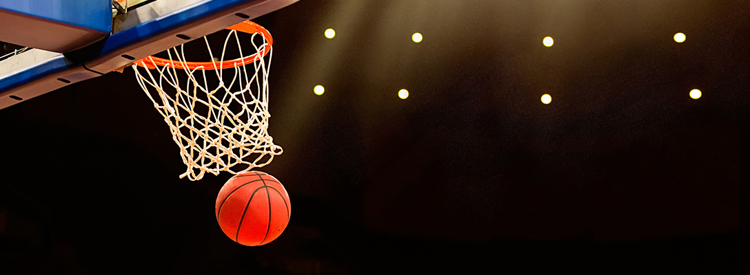 Basketball Going Through Hoop in Las Vegas Penthouse Suite