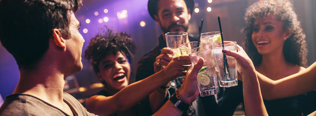 Friends Enjoying Drinks on Trip to Las Vegas