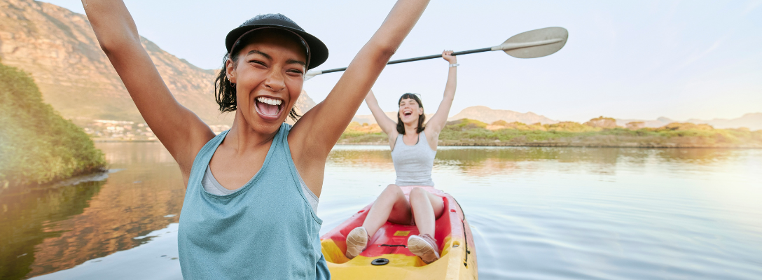 Friends Kayaking the Black Canyon Water Trail Near Vegas