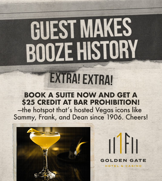 Las Vegas King Suite & Bar Credit Deal at Golden Gate Hotel & Casino