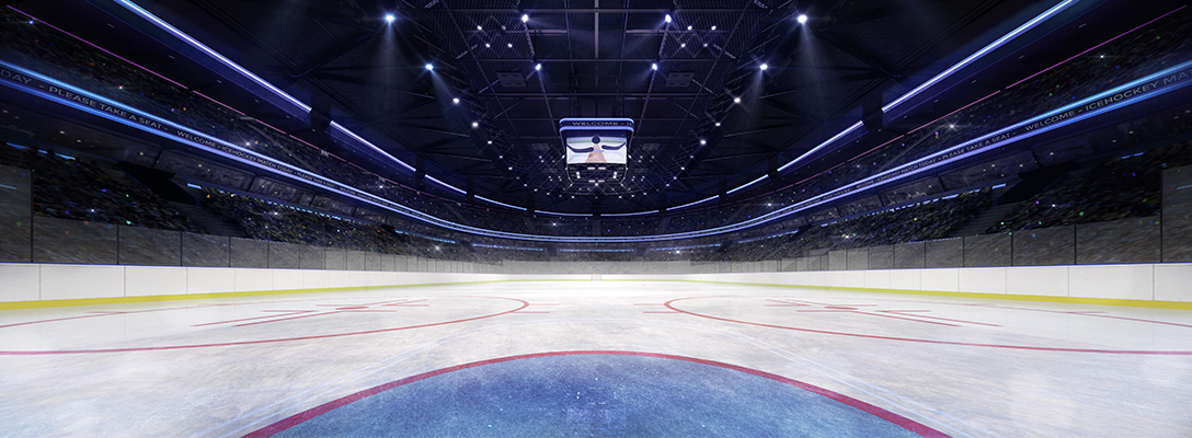 Хоккейный стадион на льду перед игрой