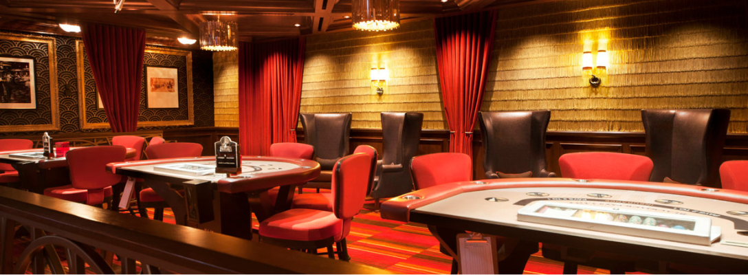 Interior of Golden Gate Las Vegas Casino with Table Games