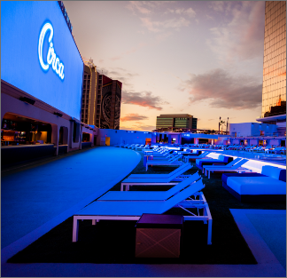 Circa Stadium Swim Pool During Sunset