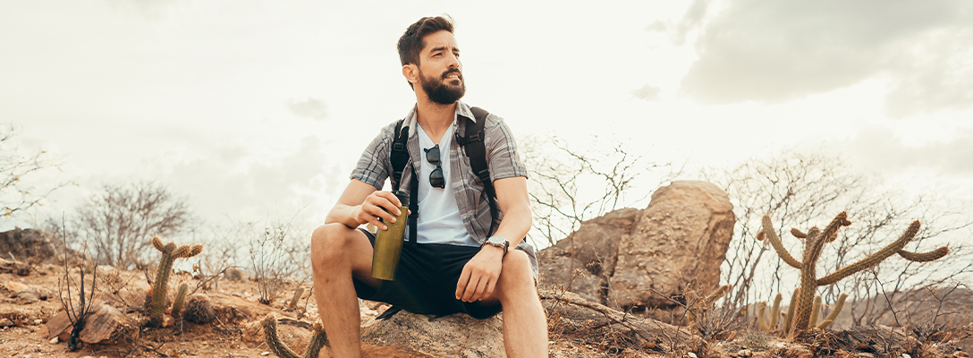 Man Hiking Near Las Vegas for Free