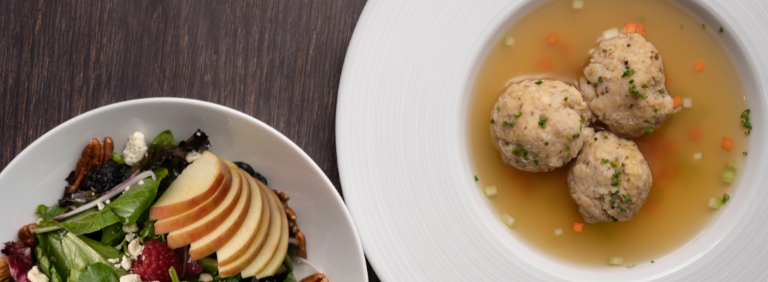 Matzo Ball Soup and Salad from Saginaw's Delicatessen Las Vegas
