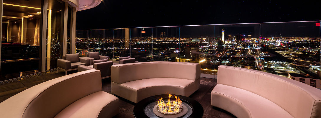 Nighttime View from Legacy Club Las Vegas Rooftop Bar