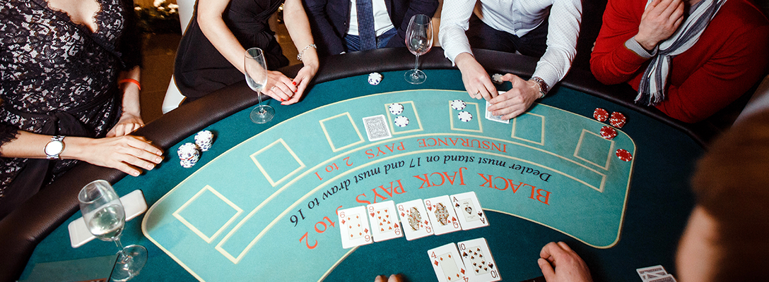 People Playing Blackjack at Las Vegas Casino