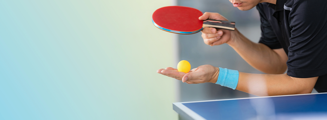 Man Playing Niche Sports with Professional Ping Pong Game