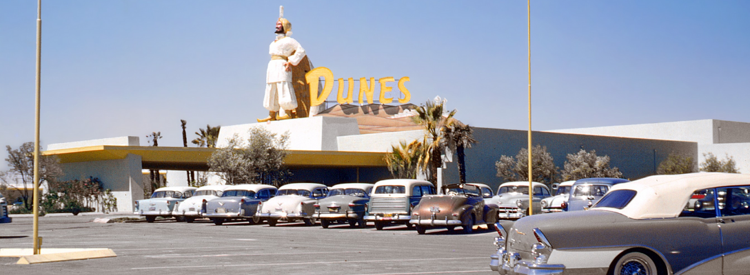 The Riviera Hotel under construction, 1955