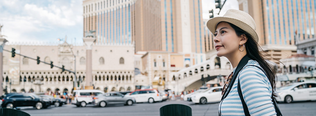 Woman Enjoying Winter in Vegas