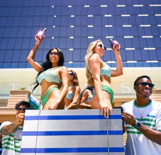 bottle presentation at stadium swim in downtown las vegas